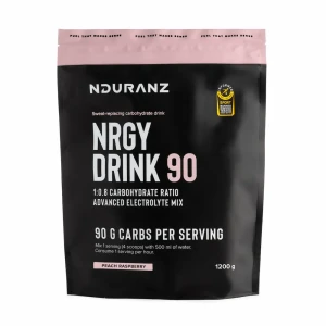 NDURANZ NRGY DRINK 90 1200G BRZOSKWINIA MALINA (LIMITED) - NAPÓJ WYSOKO WĘGLOWODANOWY Z ELEKTROLITAMI 